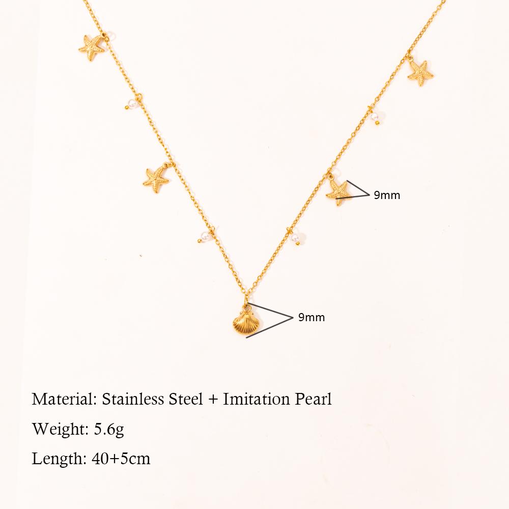 Summer Gold Stainless Steel Shell Starfish Crab Drop Earrings For Women Beach Ocean Hoop Drop Stud