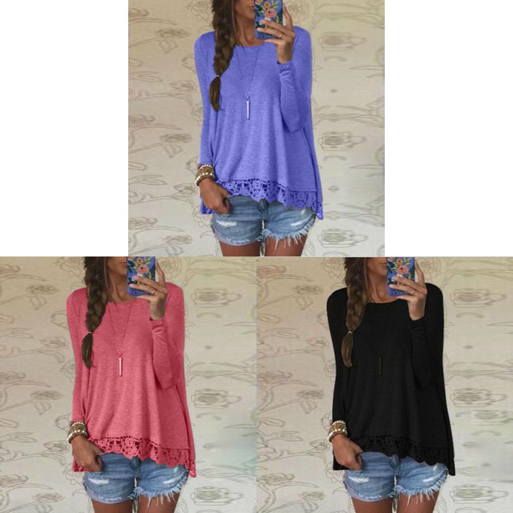 Timeless Elegance Femme Blouse Manches Longues With Lace Detailing In Comfortable Cotton