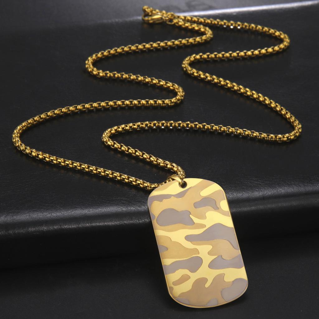 Necklace Camouflage Pattern Pendant Necklace Men's Military Brand