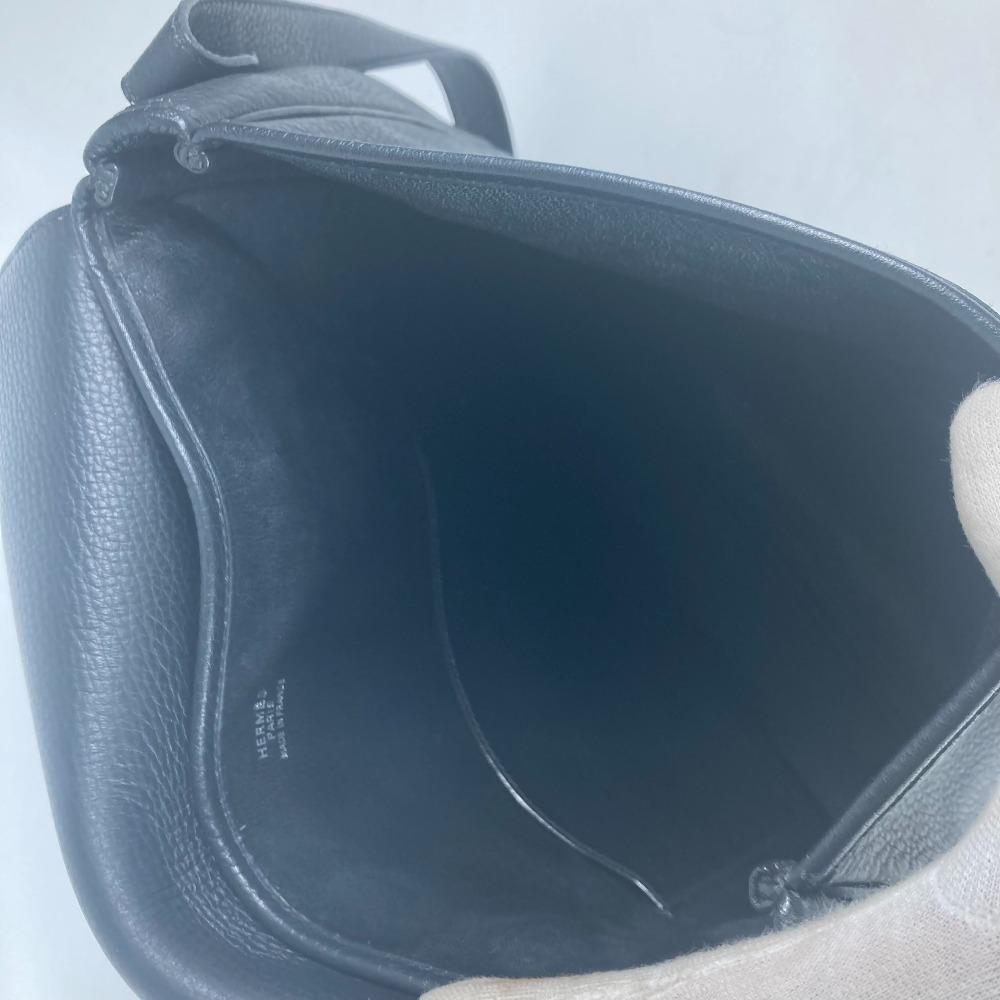 HERMES Serie Christie Rhone Bag Crossbody Flap Shoulder Bag Black/SilverHardware