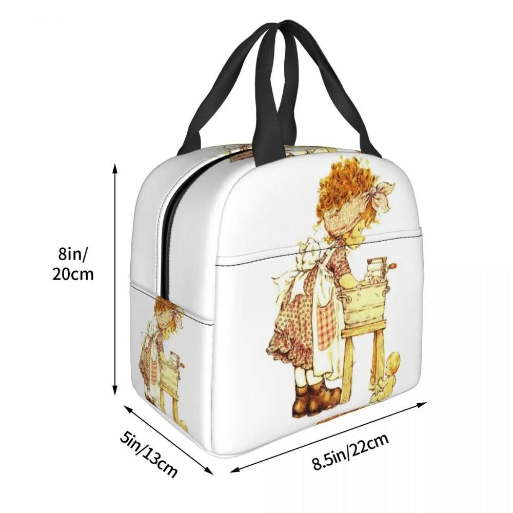 Sarah Kay Swing Girl Cartoon Insulated Lunch Bag for Women Kids Leakproof Food Boxes Thermal Lunch Box Tote