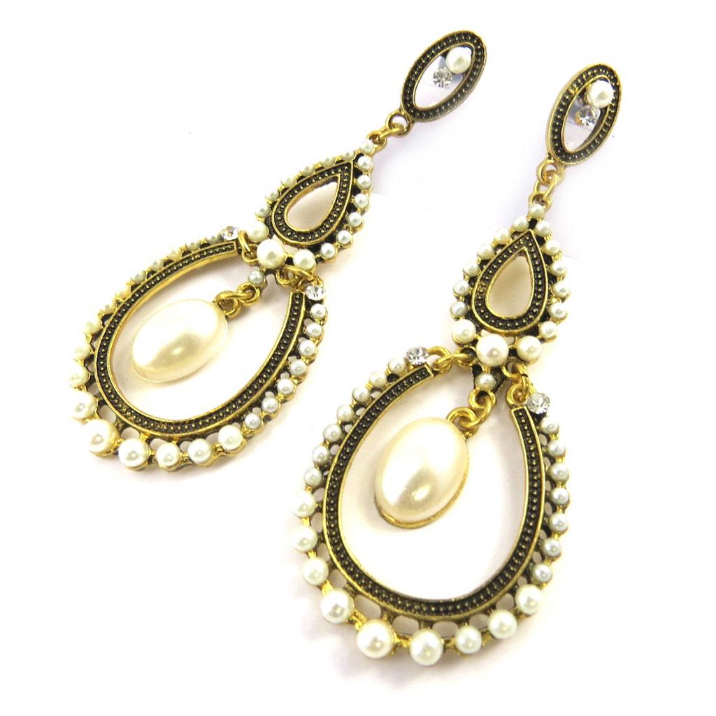 

Les Trésors De Lily [M8063] - Дизайнерские серьги Sissi золотисто-бежевые