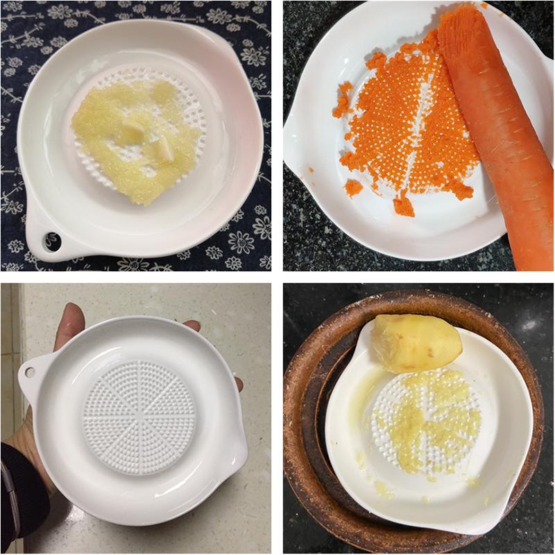 European Style White Ceramic Grinding Plate Garlic Ginger Grinder Potato Grinder Creative Home Fruit and Vegetable Grinding Tool