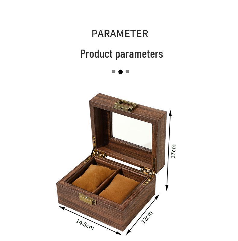"Retro Wood Grain PU Leather Watch and Jewelry Storage Box"