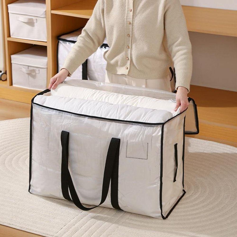 2Pcs Large Capacity Transparent Storage Bag Double Zipper Moving Luggage Bags  Travel