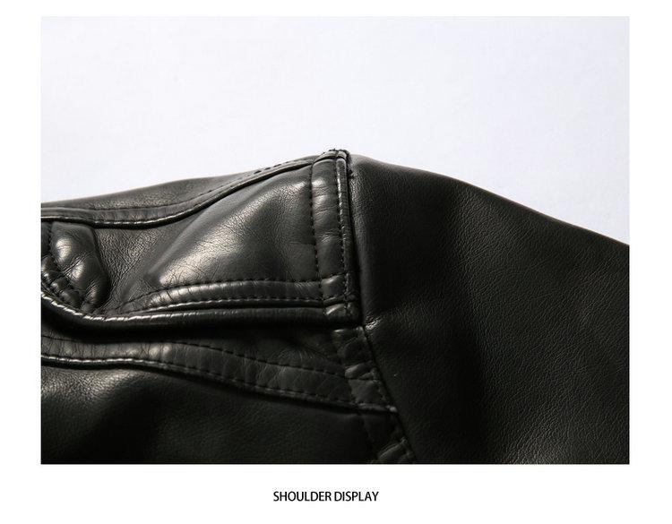 Men's Plus Size Washed PU Leather Motorcycle Jacket
