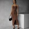 Elegant Temperament Women's Summer Waist Kink Design Long Dress New Slim and Thin Suspender Hip Skirt