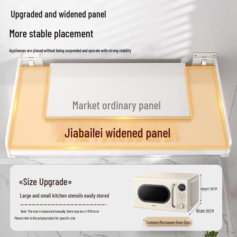 Wall-Mounted Kitchen Storage Rack for Microwave & Oven