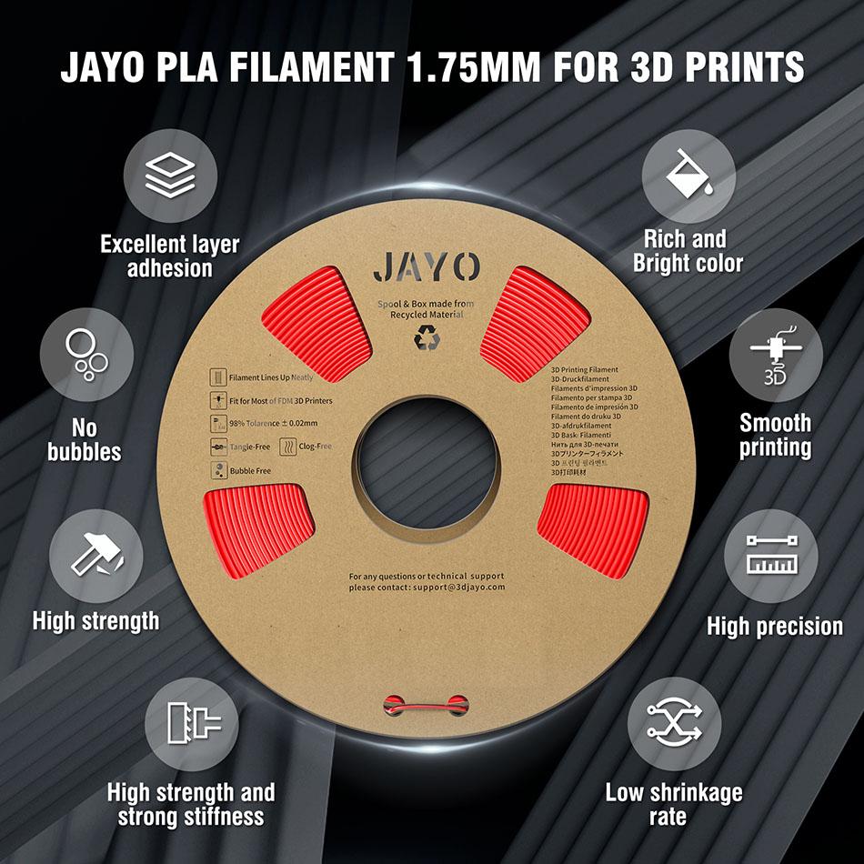 JAYO 10 Rolls PLA PETG 3D Printer Filament 1.75mm 1.1KG/Roll 3D Printer Filament Environmental Material For 3D Pen & Printers