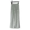 Women's Patchwork Color Contrast Plaid Loose Mopping Casual Fashion Wide Leg Pants
