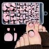 120 Pièces Été Press-On Pieds Couverture Complète Ongles Blancs Carrés Courts Faux Ongles d'orteil Couleur Pure Acrylique Artificiels Portables Ongles d'orteil