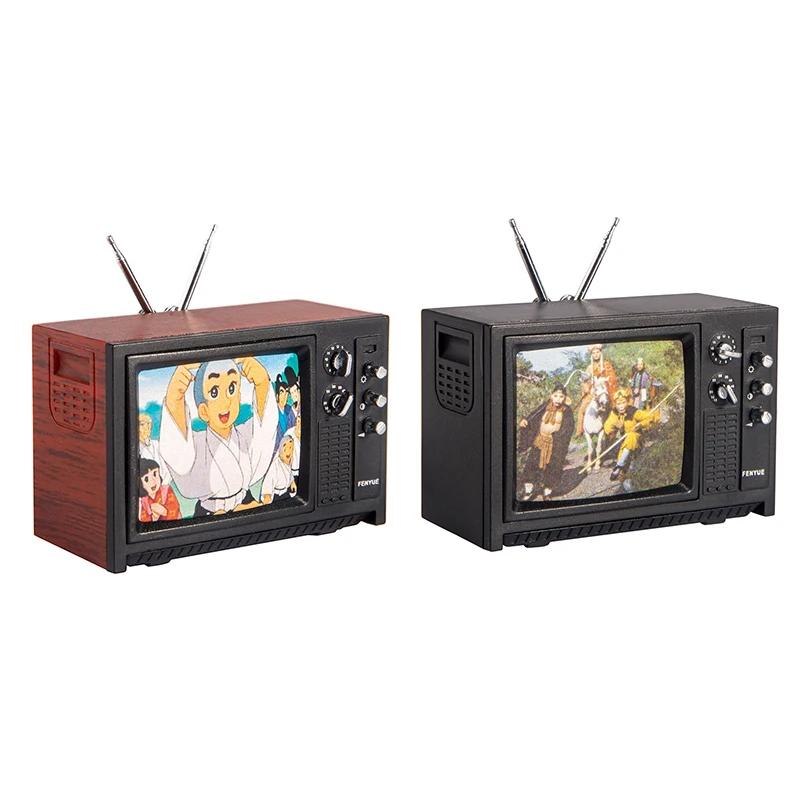 1 Stück 1:12 Puppenhaus Miniatur Fernseher Vintage TV Mit Bild Hausmöbel Modell Dekor Spielzeug