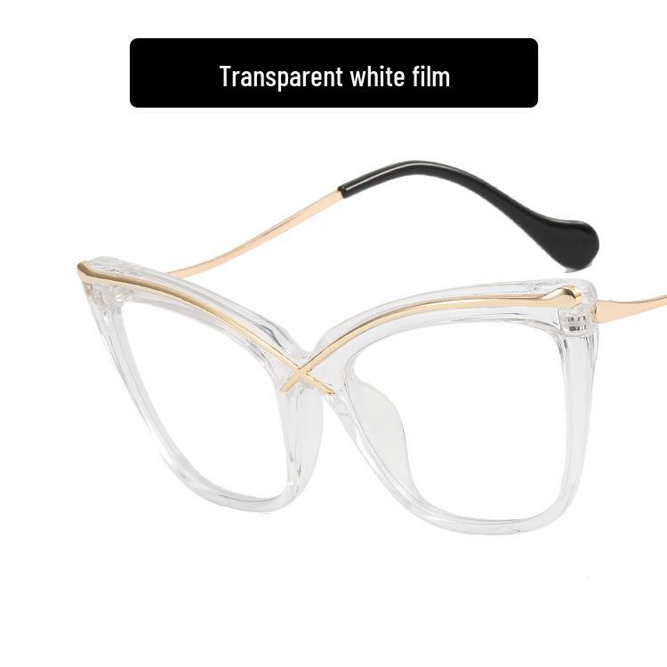 X Cat-Eye Metallbrillengestell: 2022 Blaulichtfilter, Große Retro-Plano-Brille – Europäischer & Amerikanischer INS-Trend.