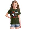 Fashionable Round Neck Short Sleeve Work Clothes Printed Tops For KID Summer Tops