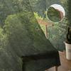 Transparente Vorhänge für Jugendzimmer, grüner Kiefernwald, für Küche, Arbeitszimmer, Wohnzimmer, Urlaubsdekor, Tüllvorhänge