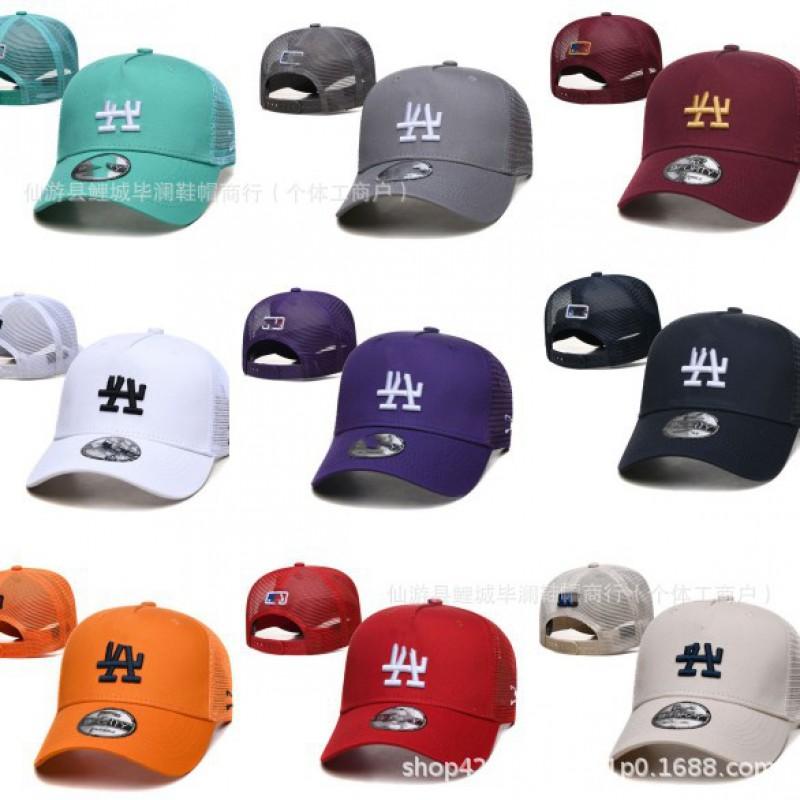 Berretto da Baseball Lettera LA Visiera Curva Regolabile Cotone Lino Cappello da Papà Uomo Donna Sport all'Aperto
