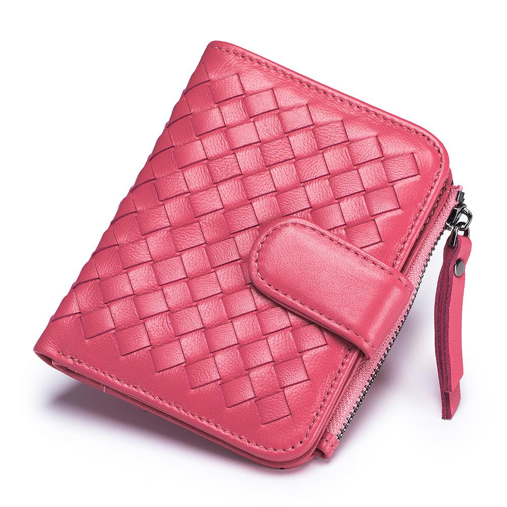 Neue kurze Damen-Geldbörse klassische gewebte kleine Geldbörse multifunktionale ultradünne Münztasche