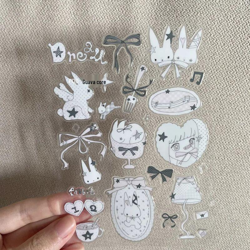 

Y2K Angel Rabbit Jelly Apple Phone Stickers: DIY Cute Tablet & Picture Book Decorations