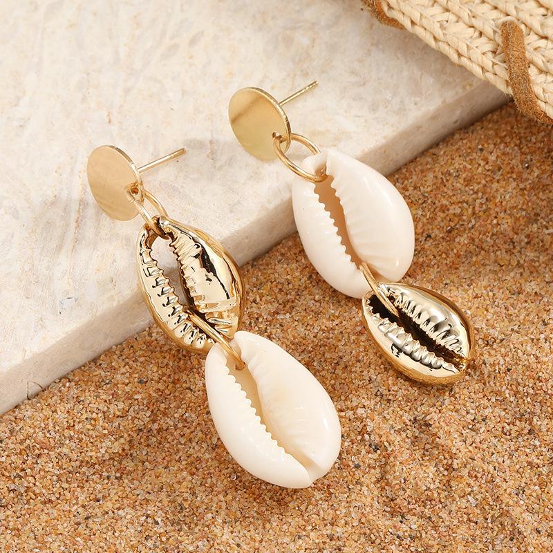 Korean Shell Drop Earrings: Exquisite, Fresh, Versatile Studs for Women