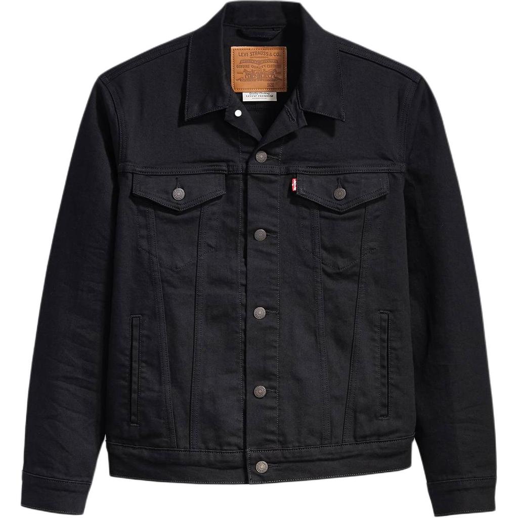 Levis Solid Color Point Collar Single Breasted Long Sleeve Jacket Men Jackets Black 72334-0403
