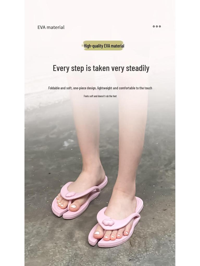 Foldable Women's Non-Slip Travel Flip Flops - Portable, Wear-Resistant, Soft Sole for Outdoor Fashion