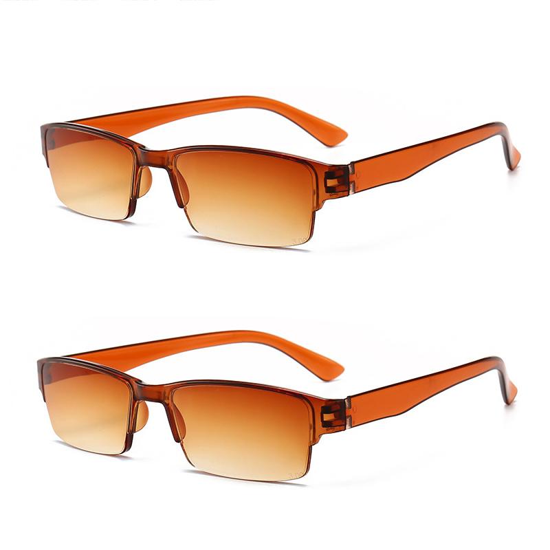 Reading Glasses Men Gradient Prescription Eye Glasses Male Retro Square Half Frame Hyperopia Eyewear +1.0 +1.5 +2.0 +2.5 To +4.0