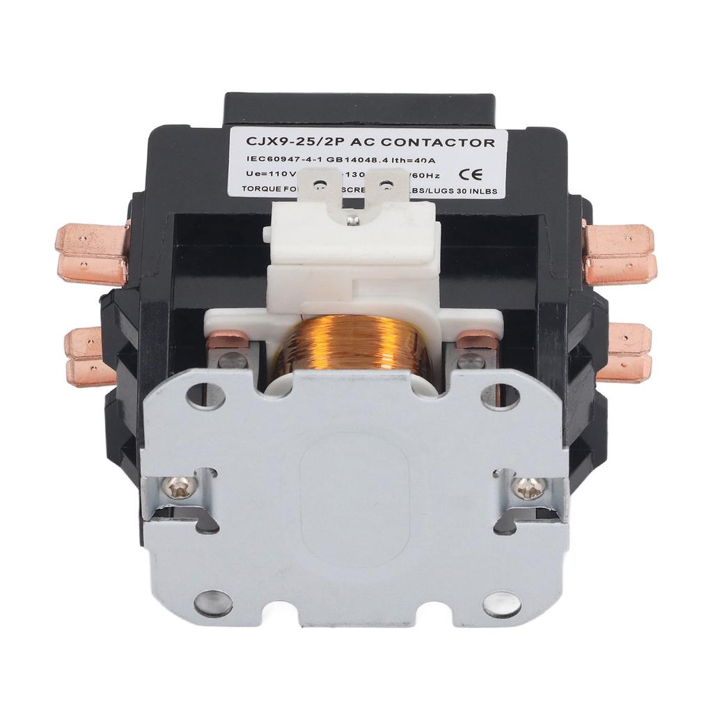 AC Contactor 25A Silver Alloy Contact Flame Retardant Air Conditioner HVAC Condenser Compressor Contactor 110V