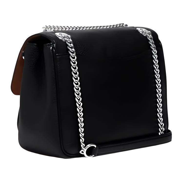 Coach Klare 25 Solid Color Buckle Flap Chain Leather Crossbody Shoulder Bag Medium Women Bags Black CC353-SVDTV
