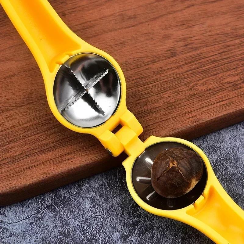 2 In 1 Stainless Quick Chestnut Opener Machine Walnut Pliers Clip Cutter Opener Nut Cracker Sheller Kitchen Tools Nut Crackers