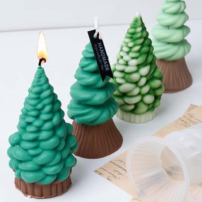 3D Christmas Tree Silicone Candle Mold DIY Gypsum Cement Casting Molds Aromath Soap Resin Crafts Making Xmas Decor Supplies