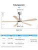 Nordic 54-Inch Ceiling Fan with Light and Chandelier for Living/Dining Room