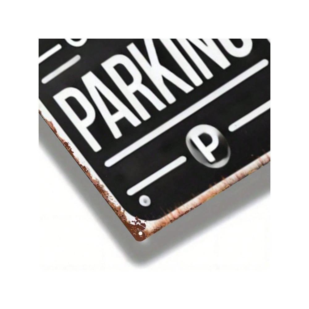Señal de Estacionamiento Metálica Vintage Decoración de Pared de Coche Clásico para Garaje