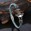 New Stainless Steel Anchor Bracelet Men's Jewelry Punk Black Woven Genuine Leather Bracelet Charm Vintage Gifts
