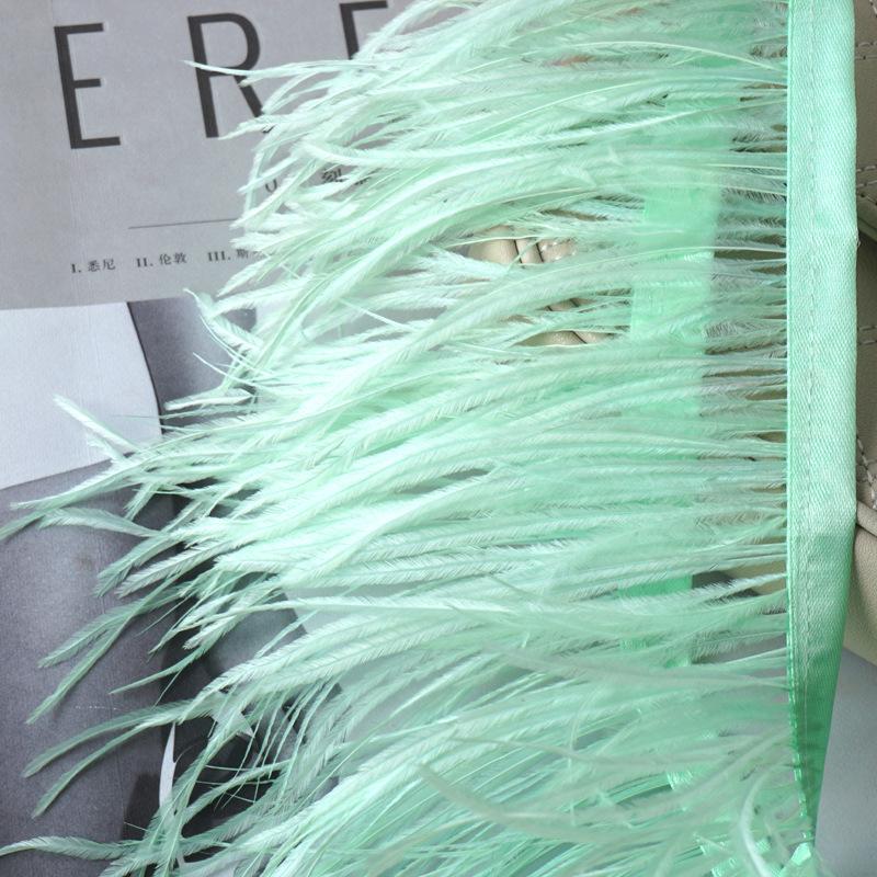 Verschlüsselter Federstoffstreifen 10-13 cm Straußenhaar Stoffkante Kleid Lateintanzrock Stoffband Hut Dekorationsmaterial