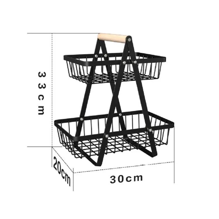 

Съемная 2/3-уровневая столешница из железа, корзина для фруктов, многофункциональная полка для хранения сухофруктов и хлеба, кухонный органайзер