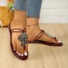 Women's Flat Slippers Summer New Round Toe Clip with Glitter Soft Soled Anti-slip Wear-resistant Plus-size Sandals