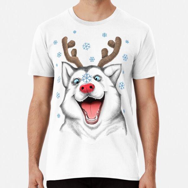 Husky Rudolph Premium T-Shirt S To 5XL Made In the AU/USA T-Shirt