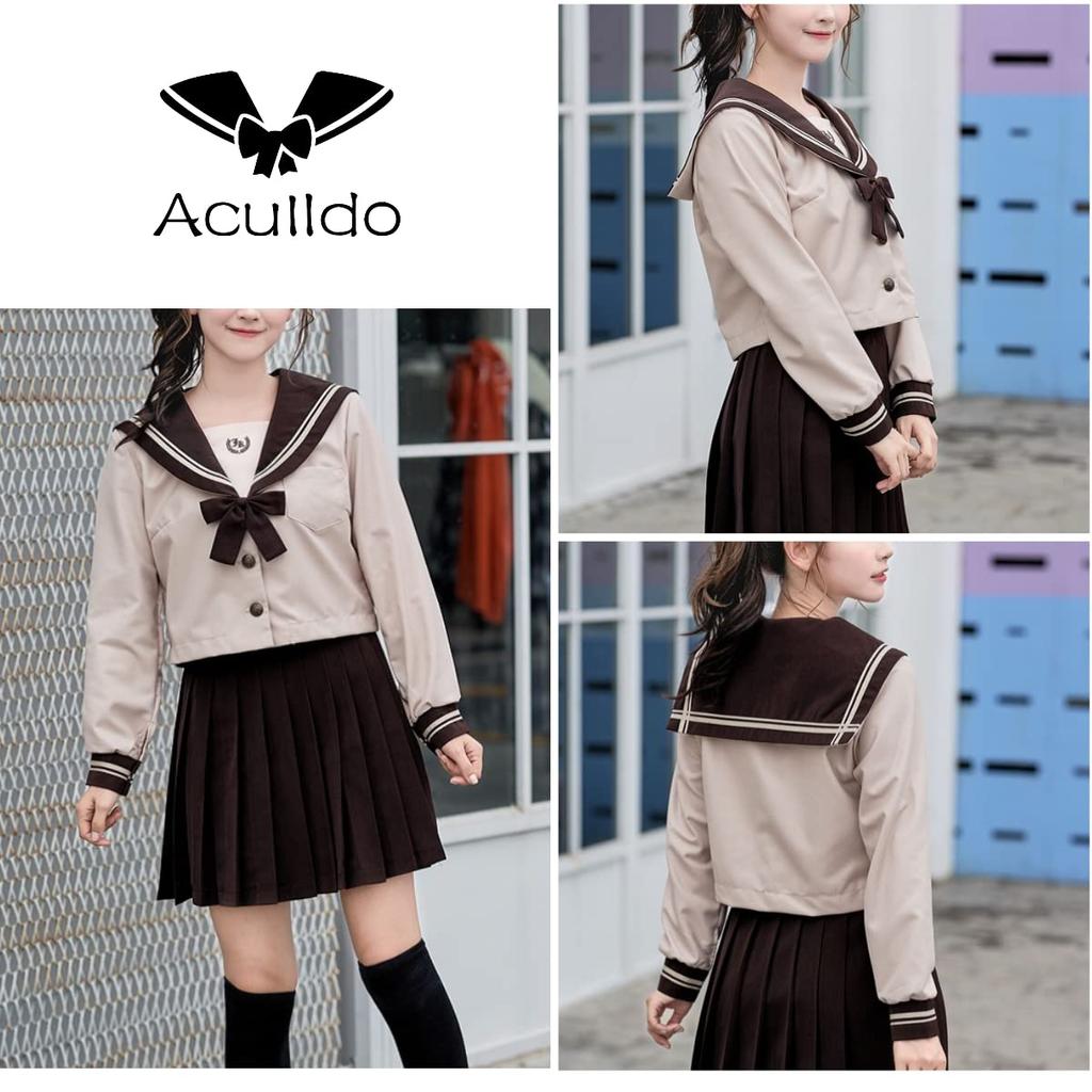 Aculldo Sailor Long School High School High School Two School Cultural Authentic Uniform Uniform, Sleeves, Girls' Uniform, Uniform, Girl, Student,