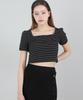 CATTLINE Striped Puff T-Shirt (Black)