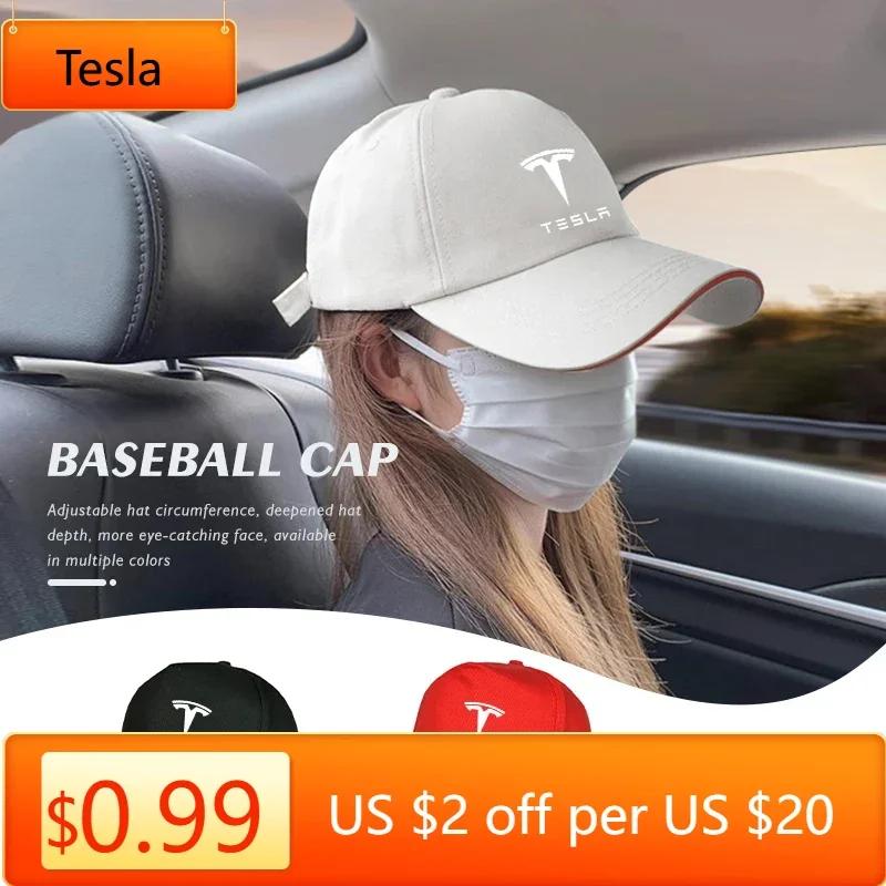 Car Sticker Tesla Fashion Car Logo Sun Hat Adjustable Snapback Baseball Cap For Tesla Model 3 Y S X 2021 Roadster Cybertruck Jug