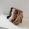 Damen High Heel Stiefeletten Neue Wasserdichte Plateau klobige Große Römische Stiefeletten für Herbst und Winter