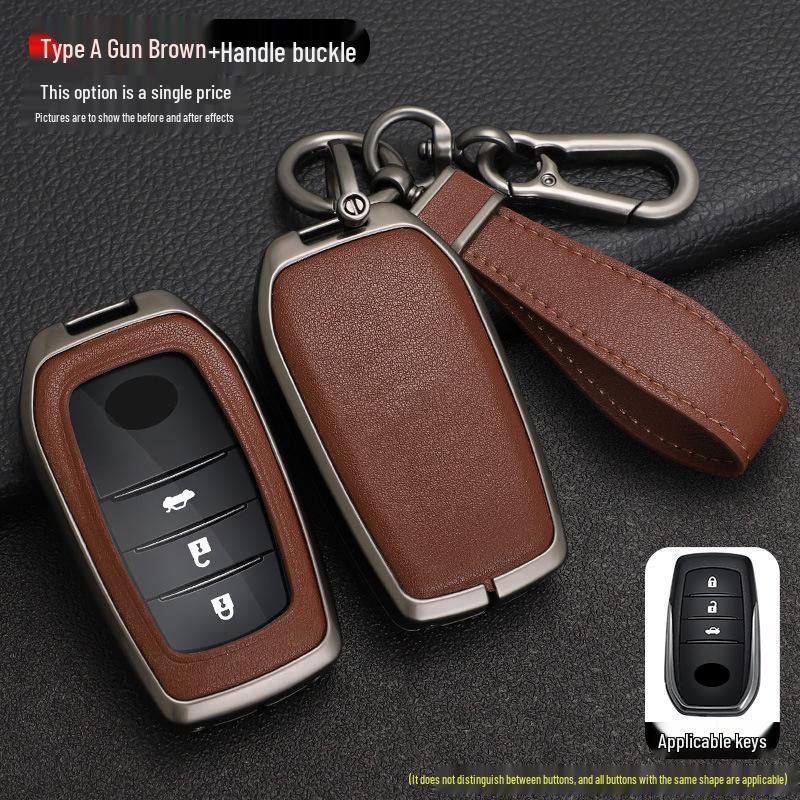 Toyota RAV4 Smart Key Zinc Alloy Leather Protective Case