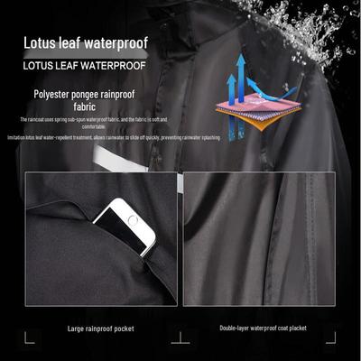 Men's Reflective Raincoat & Pants Set: Outdoor Anti-Heavy Rain Cycling/Motorcycle Protection, Split Style.