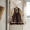 Vestido Jardineira Jeans Outono para Meninas - Sem Mangas Estilo Academia Peça Exterior Princesa