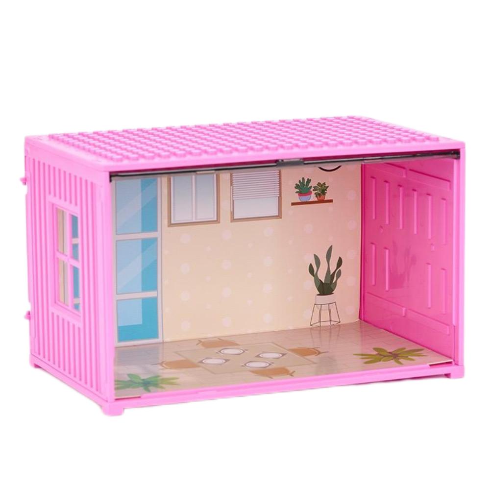 

Миниатюрная мебель для ролевых игр, коробка-сцена для украшения, коробка для демонстрации кукол, подарок для девочек розовый