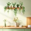 Potted Green Plant Shelf Wall Decal Tropical Plants Green Leaves Wall Stickers Removable Wall Art Murals for Living Room Bedroom Kitchen Office