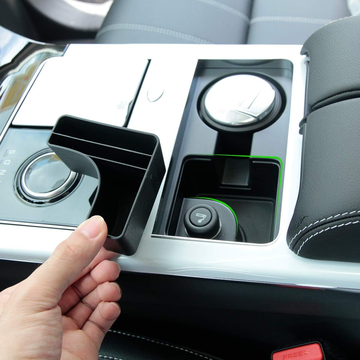 

Plastic Central Console Storage Box Cup Holder Accessory for Land Rover Range Rover Velar 2017 2018 2019 2020 2021