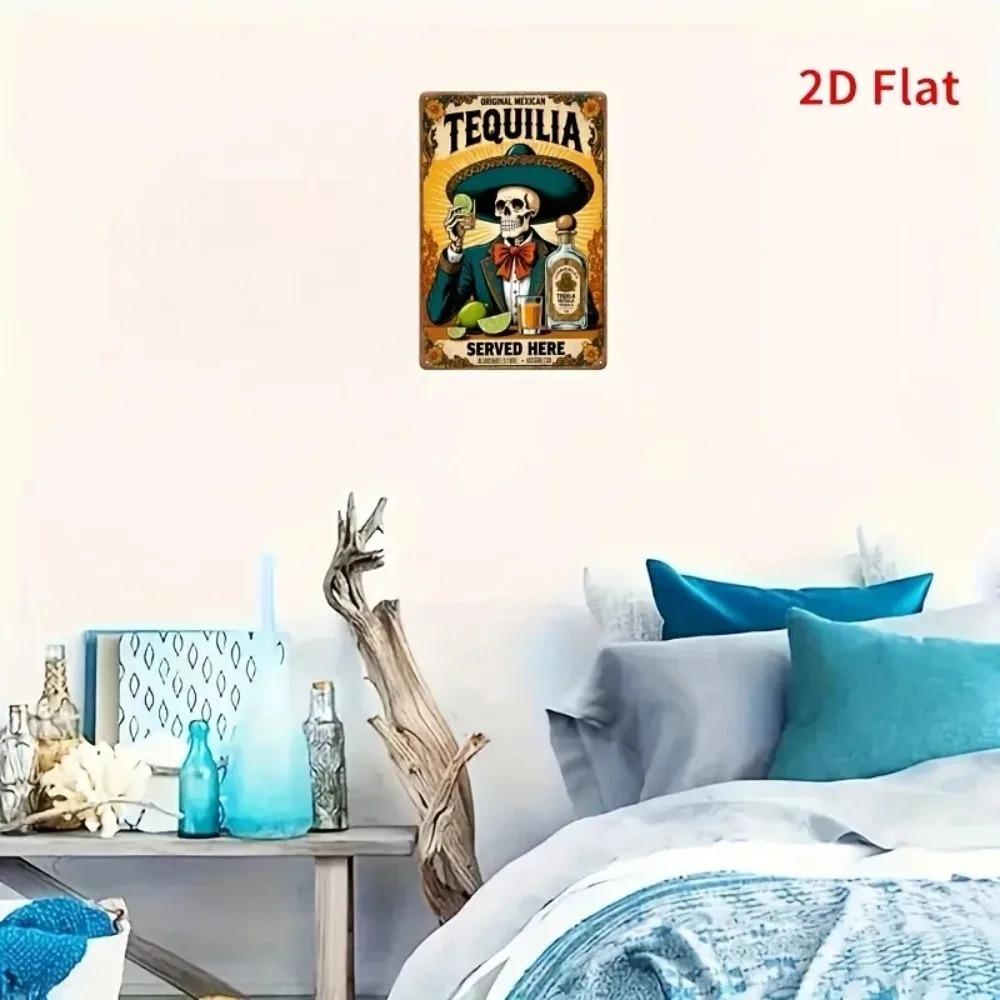 Tequila Flat Metal Wall Art 2D Tin Sign Home Bar Bedroom Decor 20x30cm