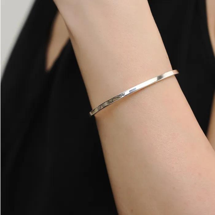 2mm offener Armreif Silberarmband (925 Silber)