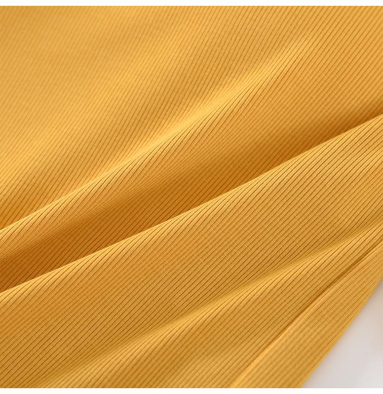 Women's Square Neck Long Sleeve Top with Built-in Bra Pads - Slim Fit for Early Autumn/Spring/Winter